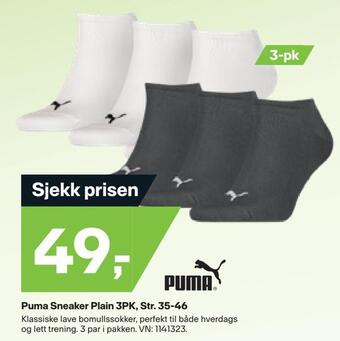 XXL Sport Puma sneaker plain 3pk, str. 35-46 tilbud