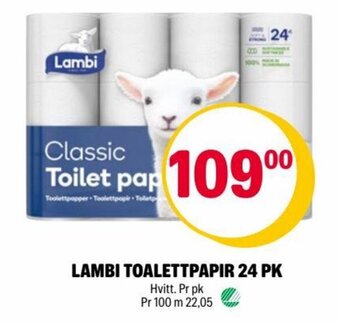 Coop Extra LAMBI TOALETTPAPIR 24 PK tilbud