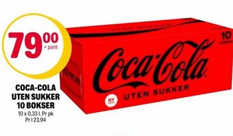 Coop Extra COCA-COLA UTEN SUKKER 10 BOKSER tilbud