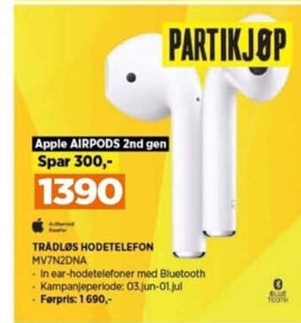POWER TRÅDLØS HODETELEFON MV7N2DNA tilbud