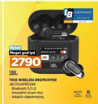 POWER JBL TRUE WIRELESS ØREPROPPER JBLTOURPRO2BK tilbud