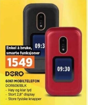 POWER 6061 MOBILTELEFON DOR6061BLK tilbud