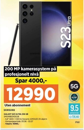 POWER SAMSUNG GALAXY S23 ULTRA 256 GB SMS918BZKDEUB tilbud