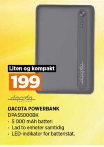 POWER DACOTA POWERBANK DPA55000BK tilbud