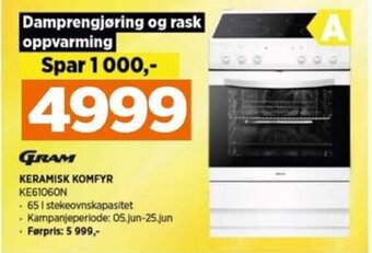 POWER GRAM KERAMISK KOMFYR KE61060N tilbud