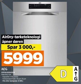 POWER AEG OPPVASKMASKIN FBB33627ZM tilbud