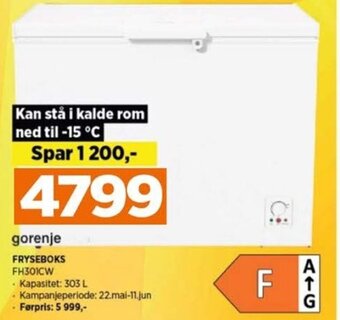 POWER gorenje FRYSEBOKS FH301CW tilbud