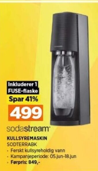 POWER sodastream KULLSYREMASKIN SODTERRABK tilbud