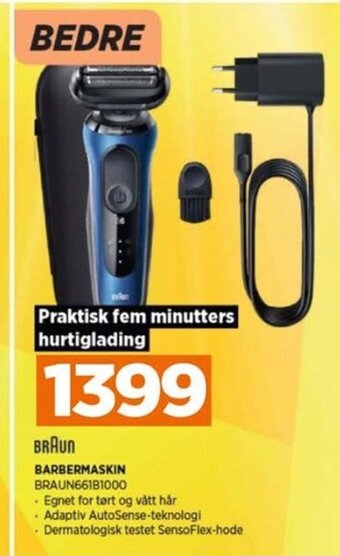 POWER BRAUN BARBERMASKIN BRAUN661B1000 tilbud