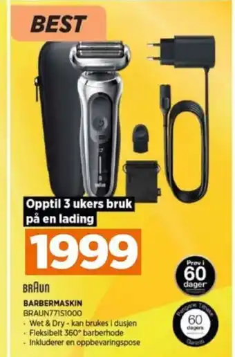 POWER BRaun BARBERMASKIN BRAUN771S1000 tilbud