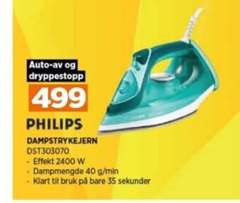 POWER PHILIPS DAMPSTRYKEJERN DST303070 tilbud