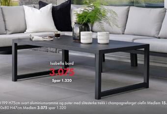 Fagmøbler Isabella bord tilbud