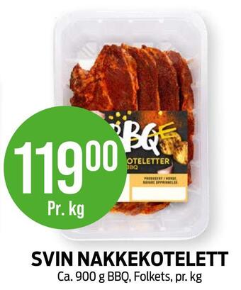 Kiwi Svin nakkekotelett tilbud