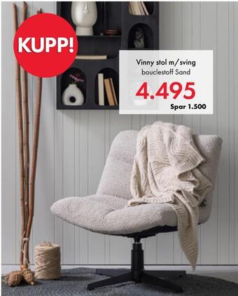 Fagmøbler Vinny stol m/sving tilbud