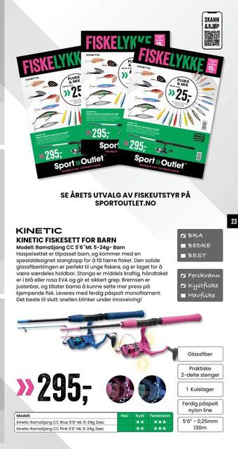 Sport Outlet Kinetic fiskesett for barn tilbud