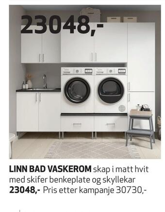 Flisekompaniet Linn bad vaskerom tilbud
