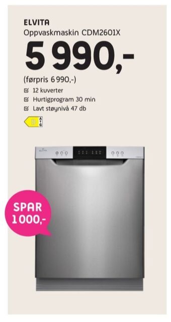 ELON Elvita oppvaskmaskin tilbud