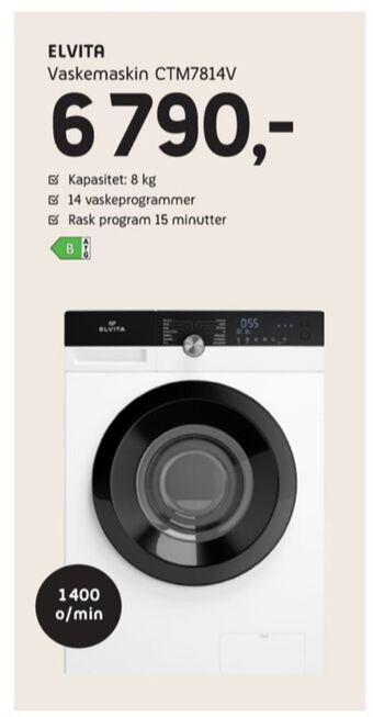 ELON Elvita vaskemaskin tilbud