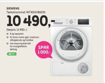 ELON Siemens tørketrommel tilbud