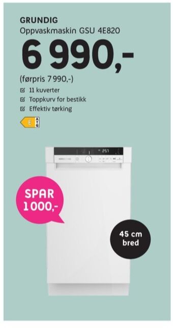 ELON Grundig oppvaskmaskin tilbud