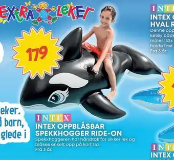 Extra Leker Intex oppblåsbar spekkhogger ride-on tilbud