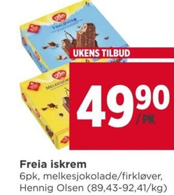 Meny Freia iskrem tilbud