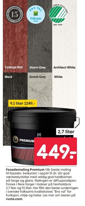Rusta Fasademaling Premium tilbud