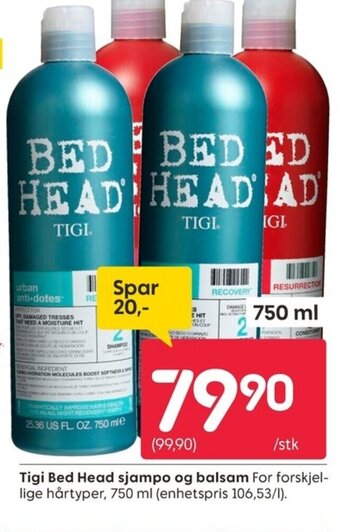 Rusta Tigi Bed Head sjampo og balsam tilbud