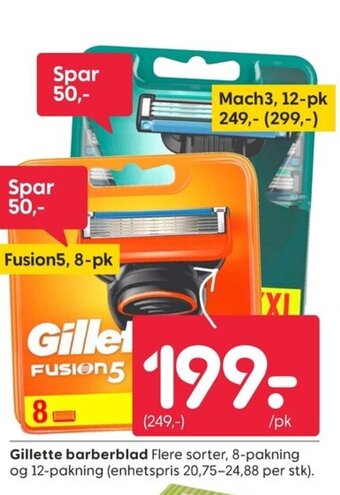 Rusta Gillette barberblad tilbud