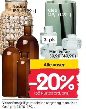 Rusta Vaser tilbud