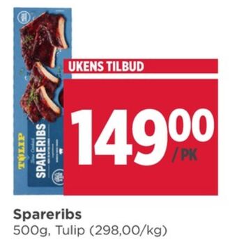 Meny Tulip spareribs tilbud