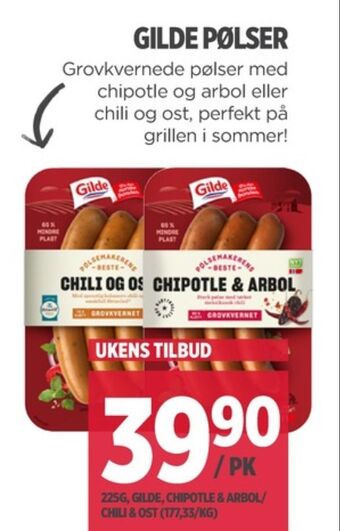 Meny Gilde grillpølser tilbud