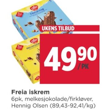 Meny Firkløver ispinner tilbud