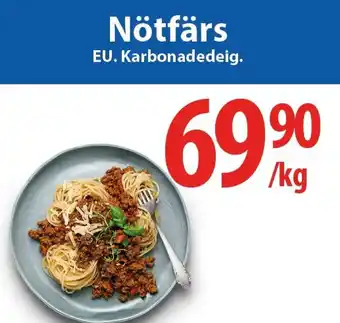 Nötfärs EU. Karbonadedeig.