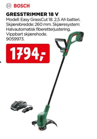 jem & fix Gresstrimmer 18 v tilbud