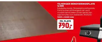 jem & fix Tilhenger renoverings plate 12 mm tilbud