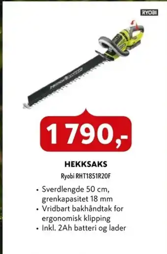 HEKKSAKS Ryobi RHT1851R20F
