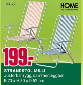 Europris Home strandstol tilbud