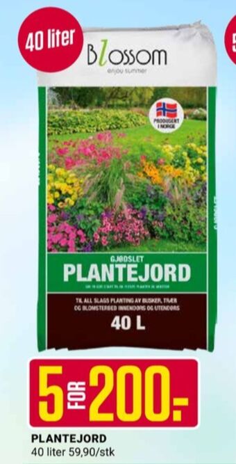 Europris Blossom plantejord tilbud