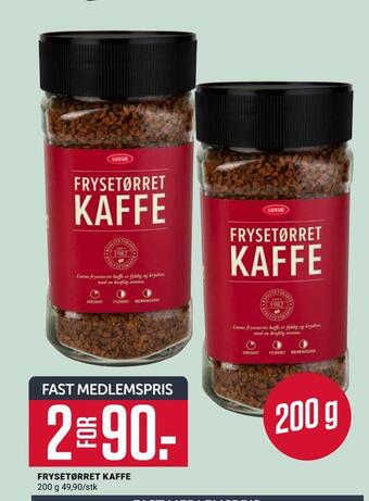 Europris Frysetørret kaffe tilbud