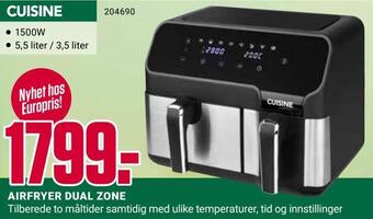 Europris Airfryer dual zone tilbud