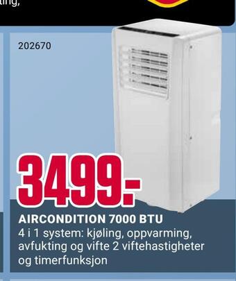 Europris Aircondition 7000 btu tilbud