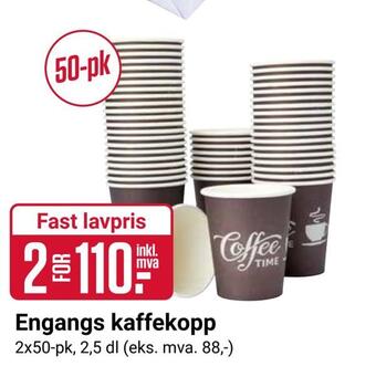 Europris Engangs kaffekopp tilbud