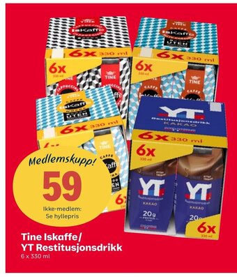 Coop Extra Tine Iskaffe/ YT Restitusjonsdrikk tilbud