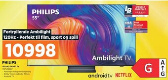 POWER PHILIPS 4K UHD SMART TV 55PUS8887 tilbud