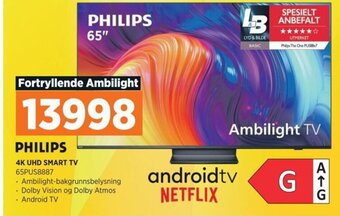 POWER PHILIPS 4K UHD SMART TV 65PUS8887 tilbud