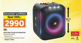 POWER JBL PARTYHØYTTALER OG MIKROFON tilbud