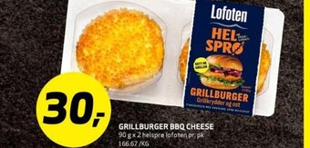 Bunnpris GRILLBURGER BBQ CHEESE tilbud