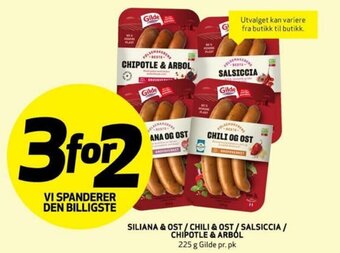 Bunnpris SILIANA & OST/CHILI & OST/SALSICCIA / CHIPOTLE & ARBÓL tilbud