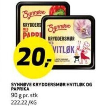 Bunnpris SYNNØVE KRYDDERSMØR HVITLØK OG PAPRIKA tilbud